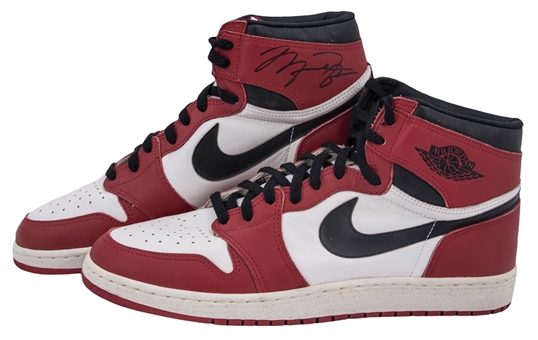 1985 Michael Jordan Signed Air Jordan Type 1 Player Issued Sneakers Pair - Both Signed (UDA & George Koehler Letter Of Provenance)
